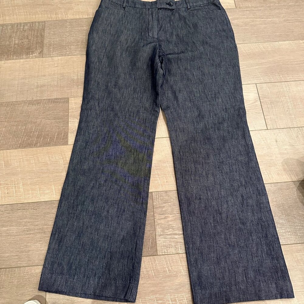 TALBOTS WOMENS DENIM COLOR SLACKS PANTS SIZE 12